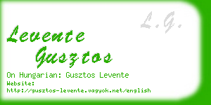 levente gusztos business card